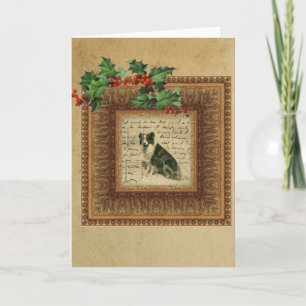 Carte de Noël Collie Bordure