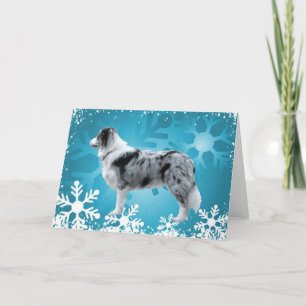 Carte de Noël Collie Bordure