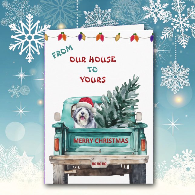 Carte de Noël Collie Retro Farm Truck (Créateur téléchargé)