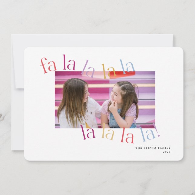 Carte de Noël colorée Falalala Waves (Devant)