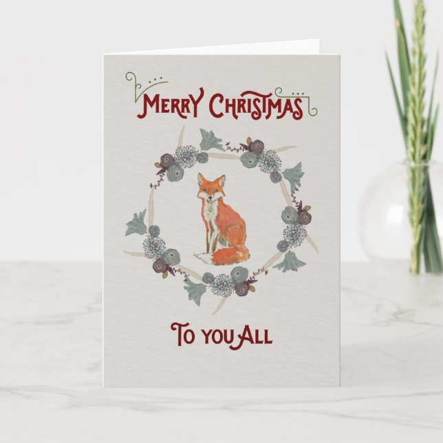 Carte de Noël comportant un renard (Devant)