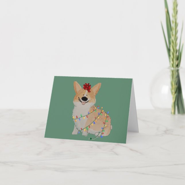 Carte de Noël Corgi (Devant)