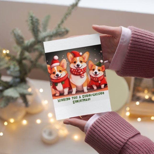 Carte de Noël Corgi personnalisable (Créateur téléchargé)