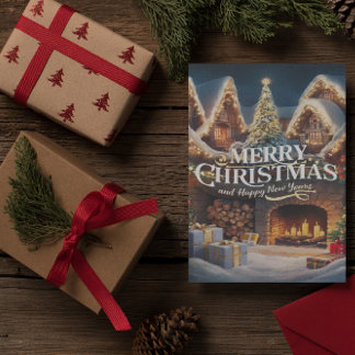 Carte de Noël Cosy Cheminée