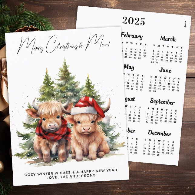 Carte de Noël Cosy Highland Cow 2025 (Créateur téléchargé)