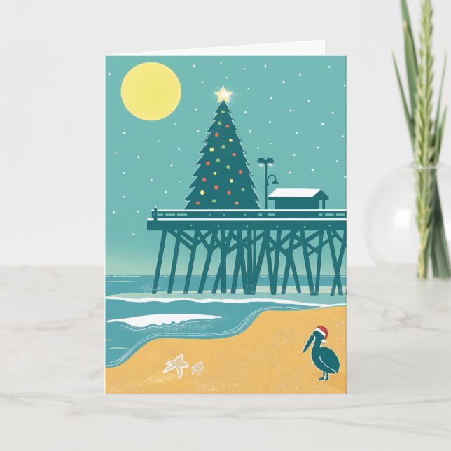 Carte de Noël côtière - Carte de vacances sur la p (Devant)