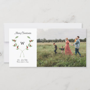 Carte de Noël couleur aquarelle Laurel et Plaid