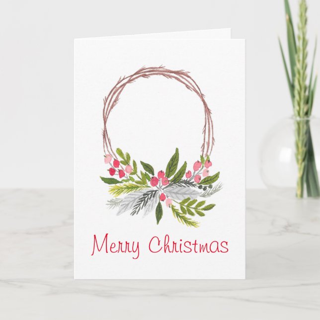 Carte de Noël Couronne de Vigne (Devant)