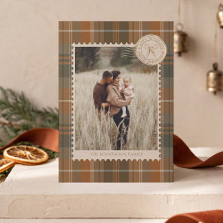 Carte de Noël Cozy Plaid avec Photo de Famille Tim
