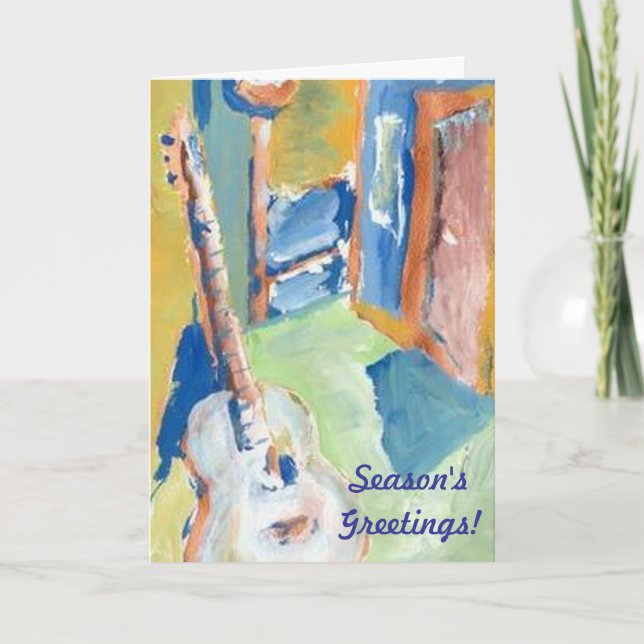 CARTE DE NOËL CRÉATEUR DE GUITARE PAR RAINE CAROSI (Devant)