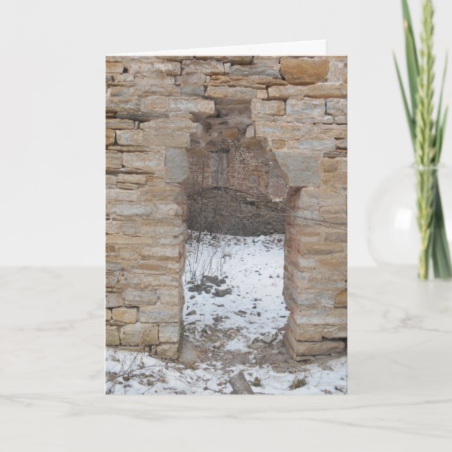 Carte de Noël "Crumbling Oxford Mill Ruins" (Devant)