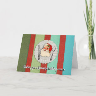 Carte de Noël culinaire à la fourchette Père Noël 