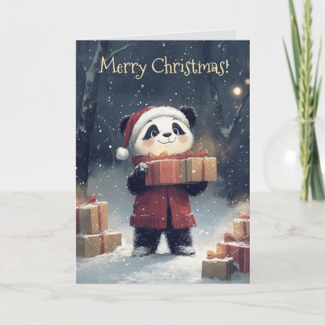 Carte de Noël Cute Panda (Devant)