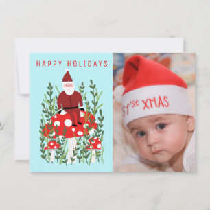 Carte de Noël Cute Père Noël sur Shroom CUSTOM