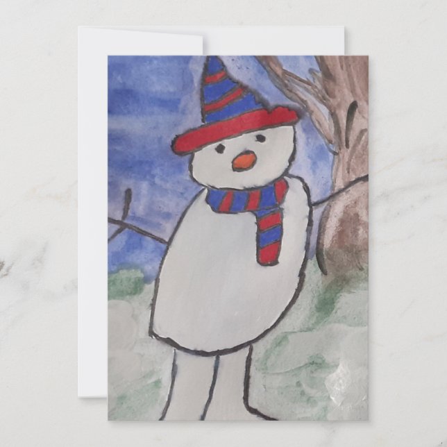 Carte de Noël Cute Snowman (Devant)