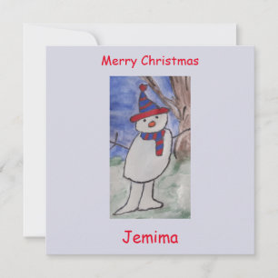 Carte de Noël Cute Snowman