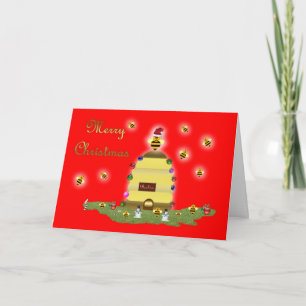 Carte de Noël d'abeilles miel italien apiary