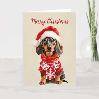 Carte de Noël Dachshund