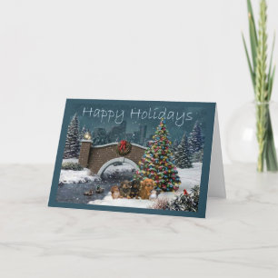 Carte de Noël Dachshund Gang Soirée4