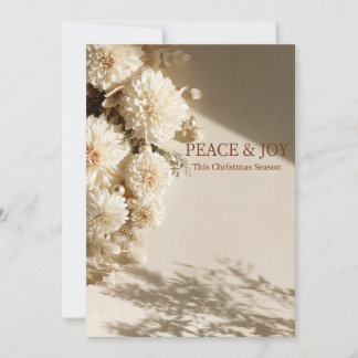 Carte de Noël Dahlia Neutre Paix & Joie