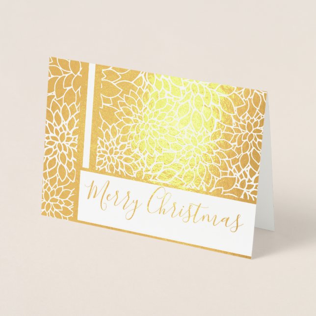 carte de Noël dahlias foil (Devant)