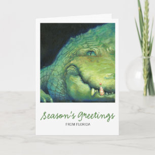 Carte de Noël d'alligator