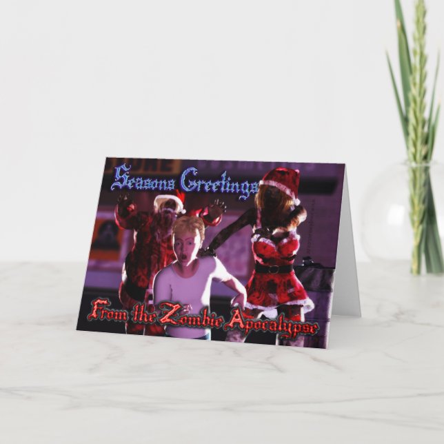 Carte de Noël d'apocalypse de zombi - 001 (Devant)