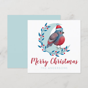 Carte de Noël d'aquarelle personnalisée sur la lun