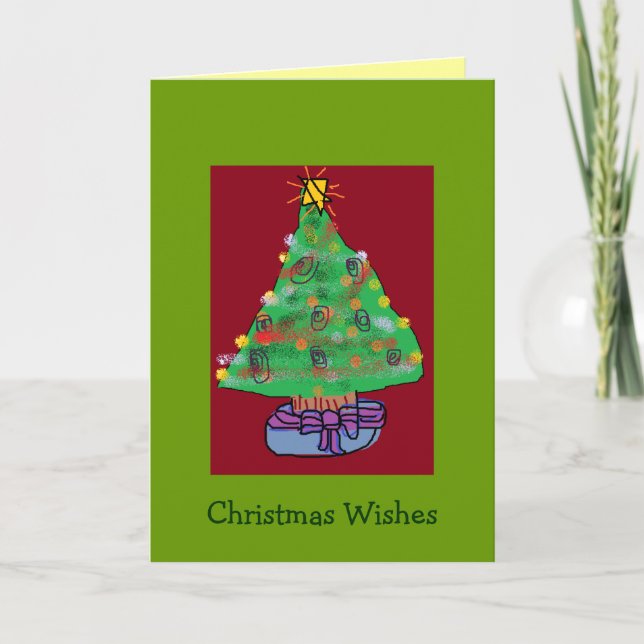 Carte de Noël d'arbre de tresse (Devant)