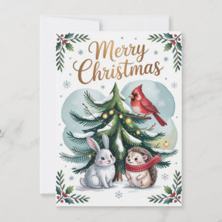 Carte de Noël d'arbre forestier