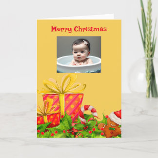 Carte de Noël de Baby Daughter & Me