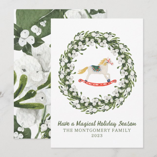 Carte de Noël de ballet Casse-Noisette avec verdur (Devant / Derrière)