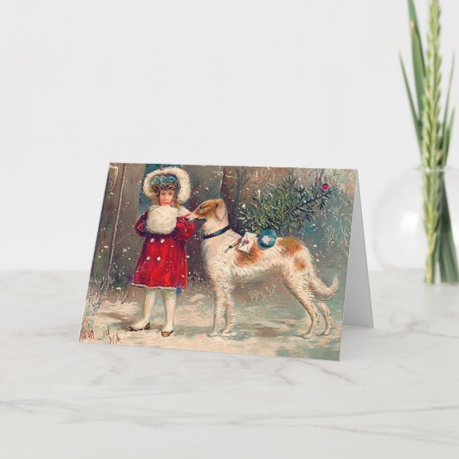 Carte de Noël de barzoï (Devant)