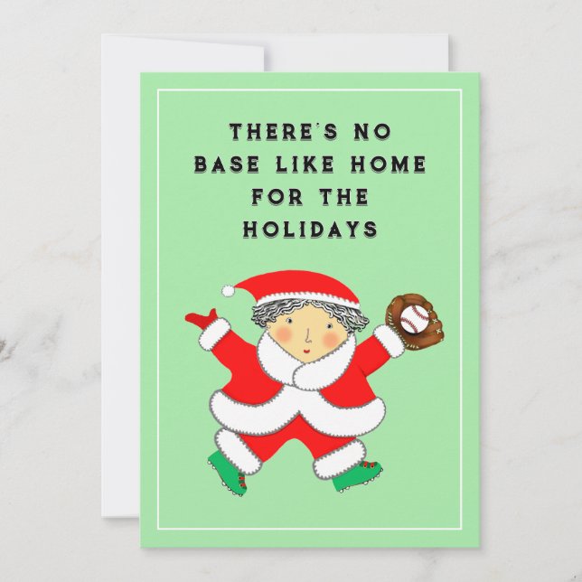 Carte de Noël de baseball (Devant)