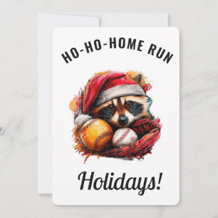 Carte de Noël de baseball Ho-Ho-Home Run — Personn