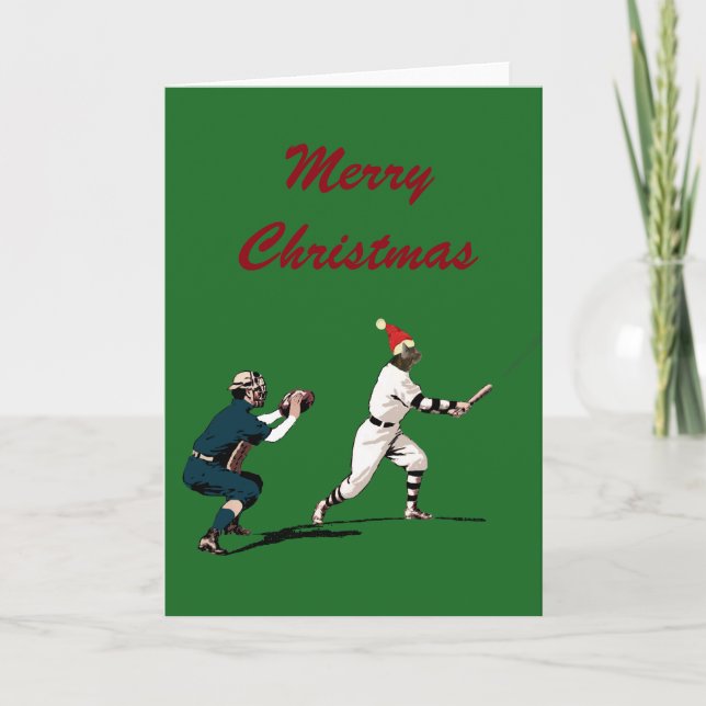 Carte de Noël de baseball vintage (Devant)