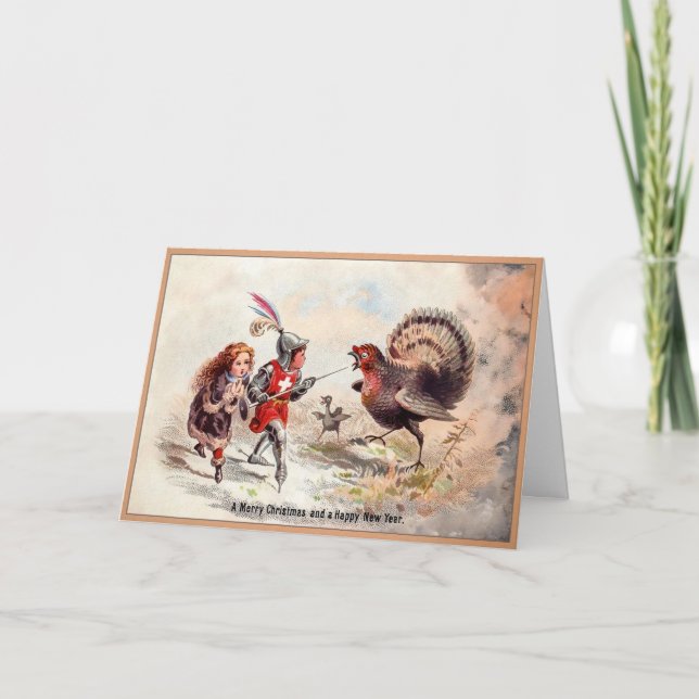 Carte de Noël de bataille de Turquie victorienne (Devant)