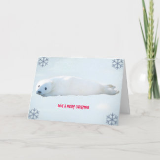 Carte de Noël de bébé phoque
