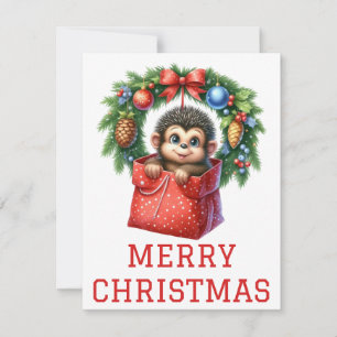 Carte de Noël de bébé singe mignon