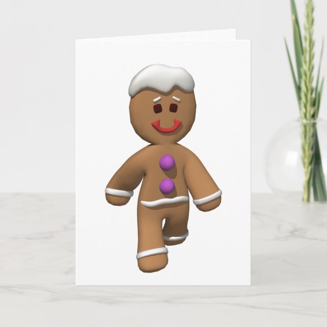 Carte de Noël de bonhomme en pain d'épice (Devant)