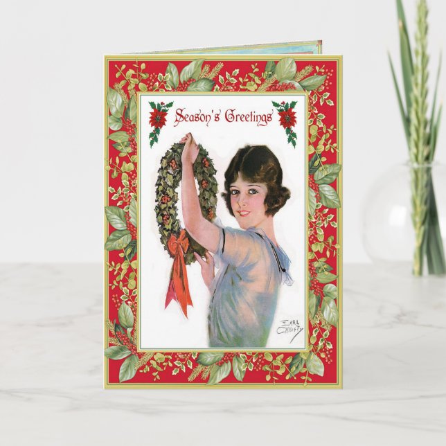 Carte de Noël de Bonnes Fêtes démodées (Devant)