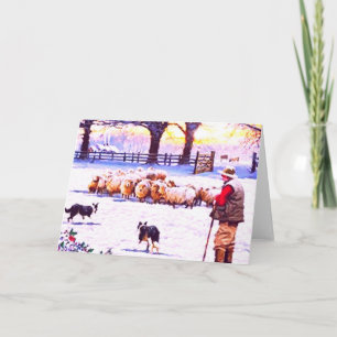 Carte de Noël de border collie