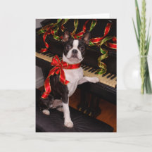 Carte de Noël de Boston Terrier – Fêtes de fin d'a