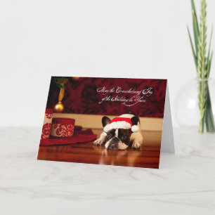 Carte de Noël de bouledogue français