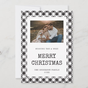 Carte de Noël de Buffalo noir et blanc