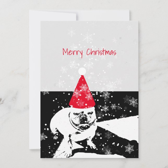 Carte de noël de bulldog (Devant)