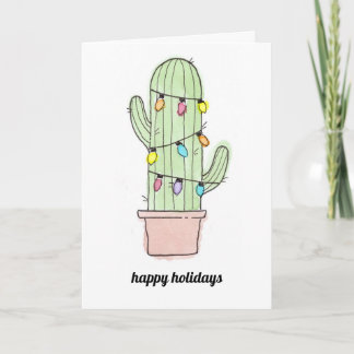Carte de Noël de cactus d'aquarelle