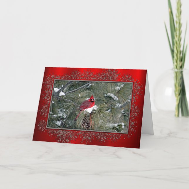 Carte de Noël de cadre du cardinal 3093 (Devant)