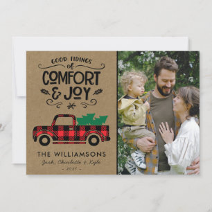 Carte de Noël de Camion à Buffalo Rouge
