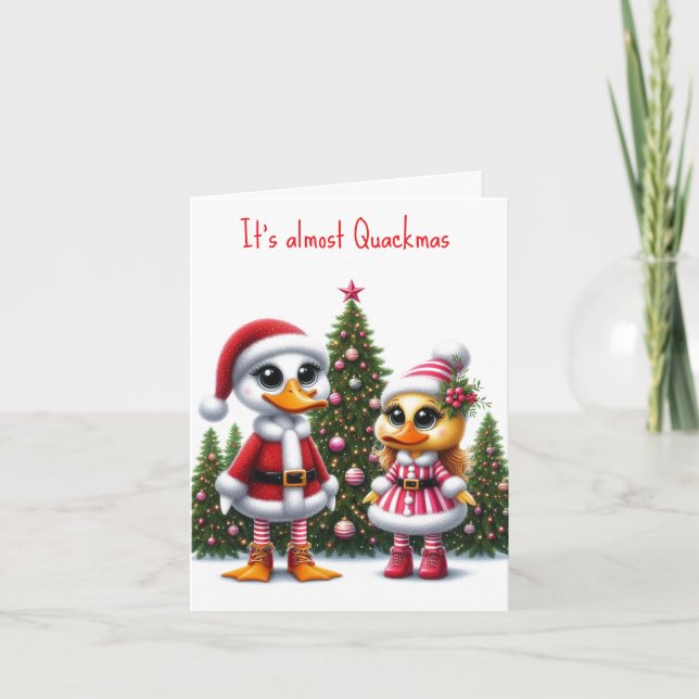 Carte de Noël de canetons mignons (Devant)